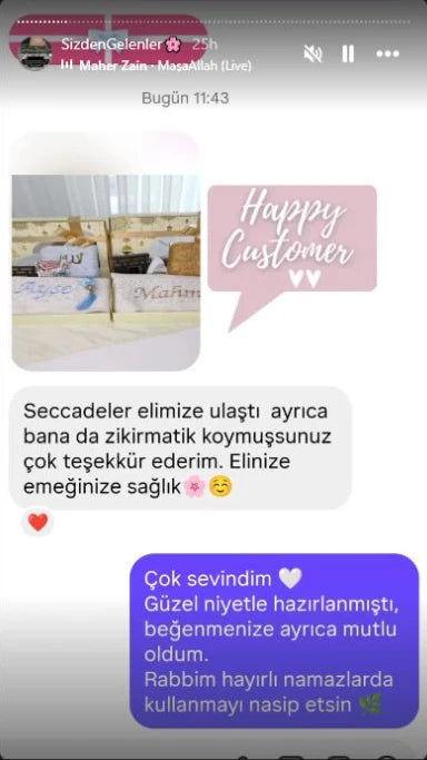 Secdedenur müşterilerinden gelen paylaşım